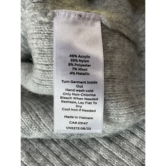 Womens Talbots Ribbed Knit Gray Cardigan Embellished Button Sweater M - Picture 7 of 8